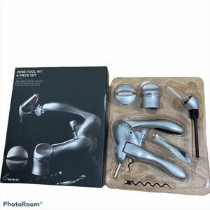 Rabbit 6 Piece Wine Tool Kit Silver Housewares